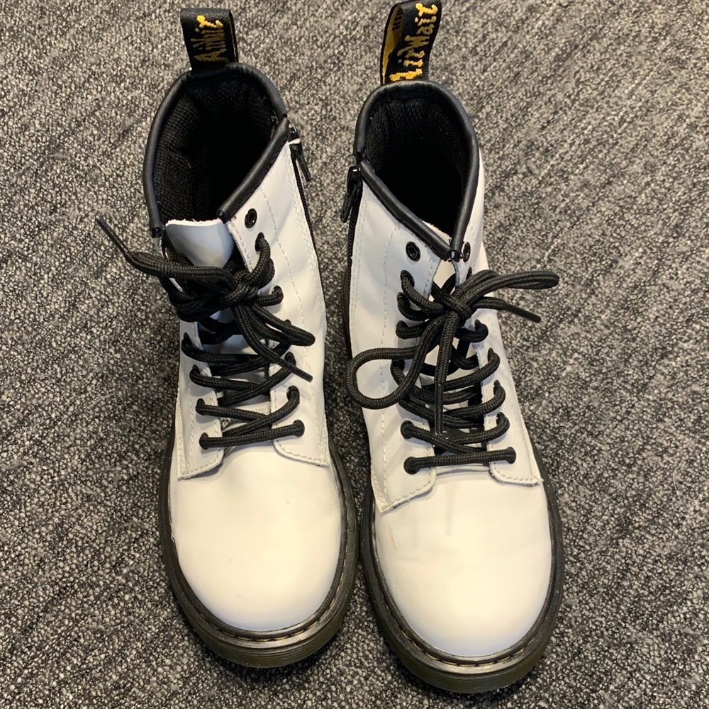 Dr. Martens White Boots with Black Laces